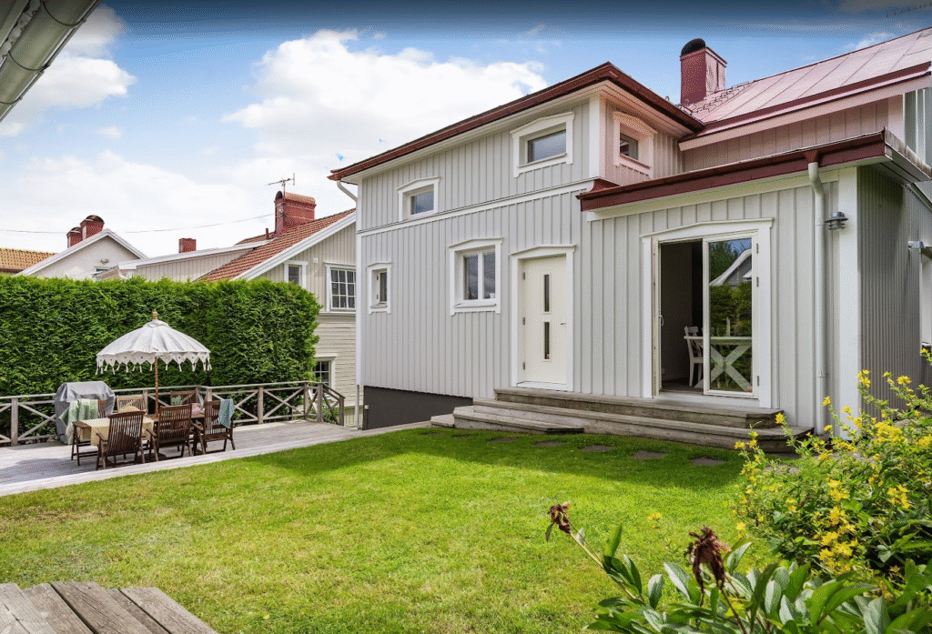 Private garden and patio at GothenburgVilla